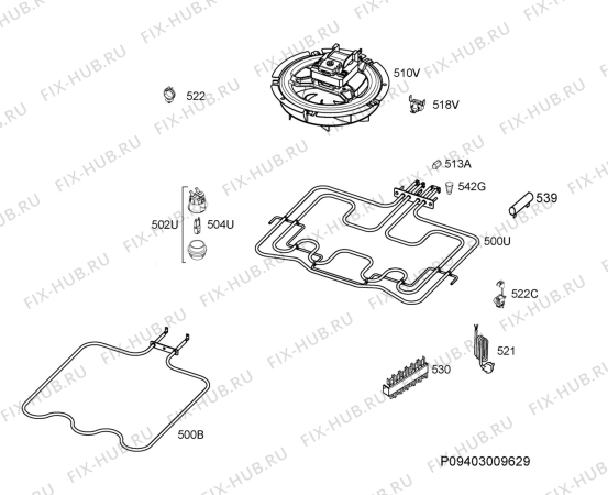 Взрыв-схема плиты (духовки) Electrolux EKC60116W - Схема узла Electrical equipment